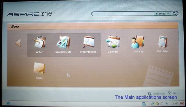 Acer work screen