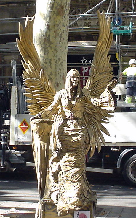 Human statue of angel