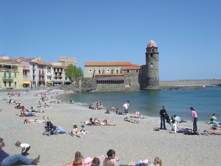 The beach at Collioure, France