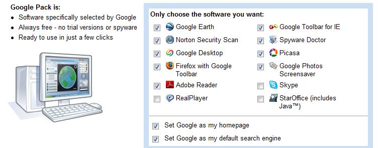 The GooglePack of programs