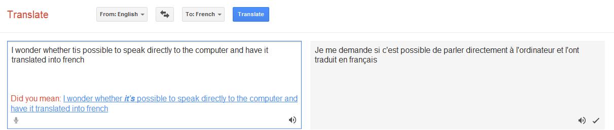Google instant translation