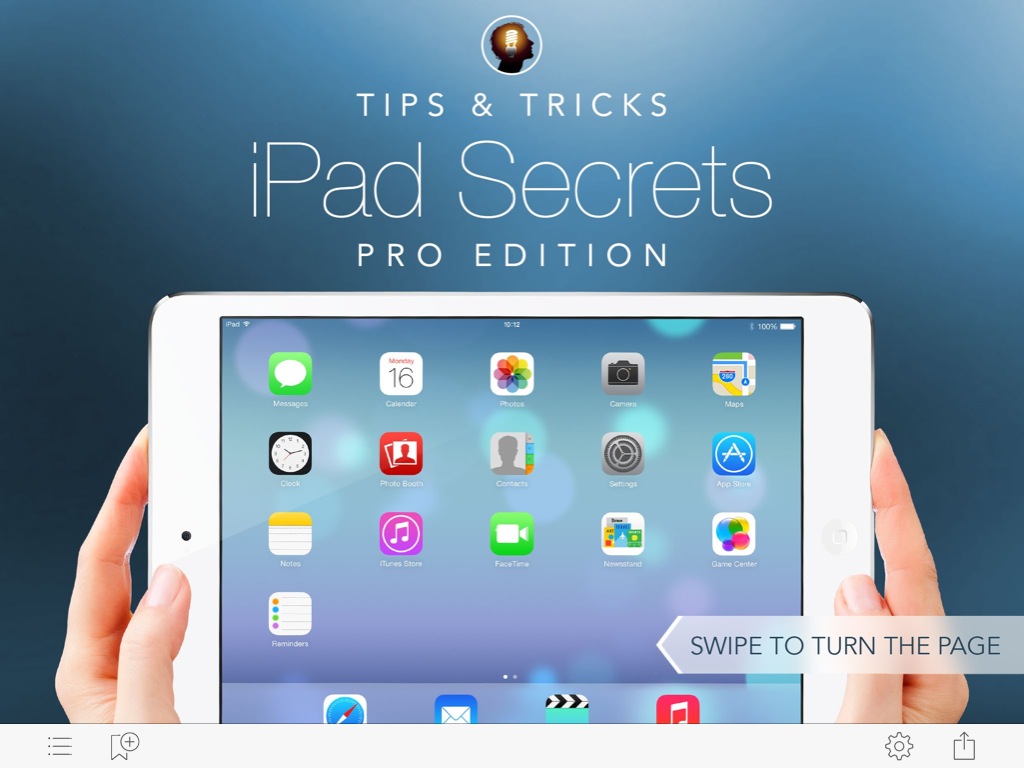 First screen of iPad Secrets app