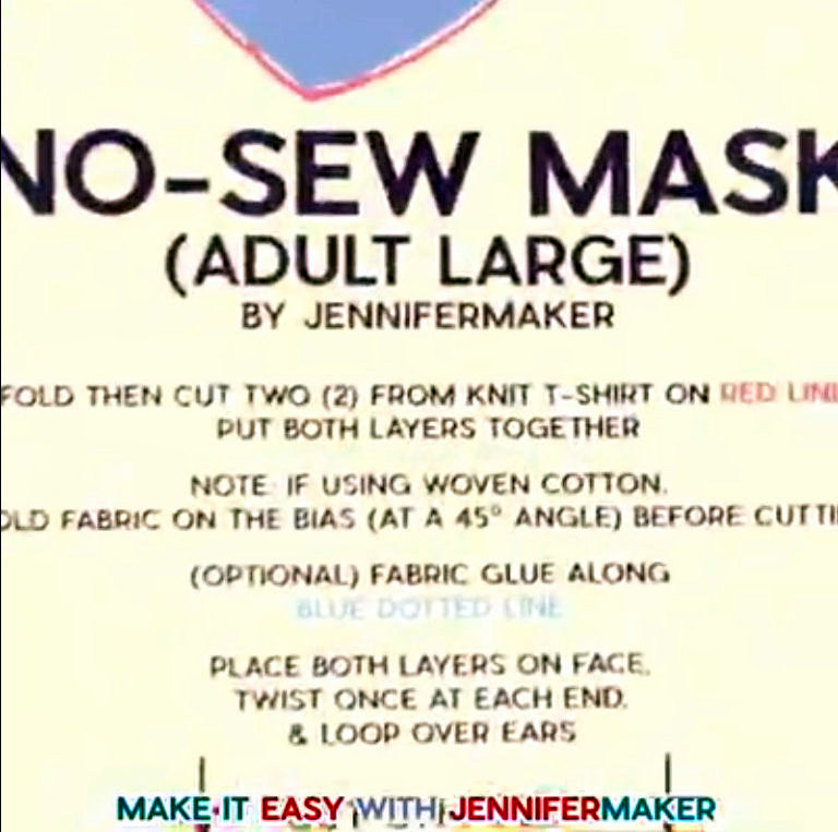 No sew mask