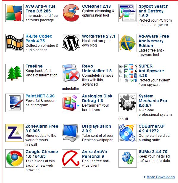 top downloaded softwares for pc