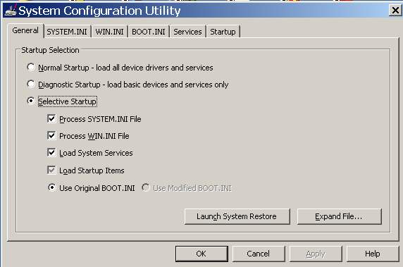Startup first screen