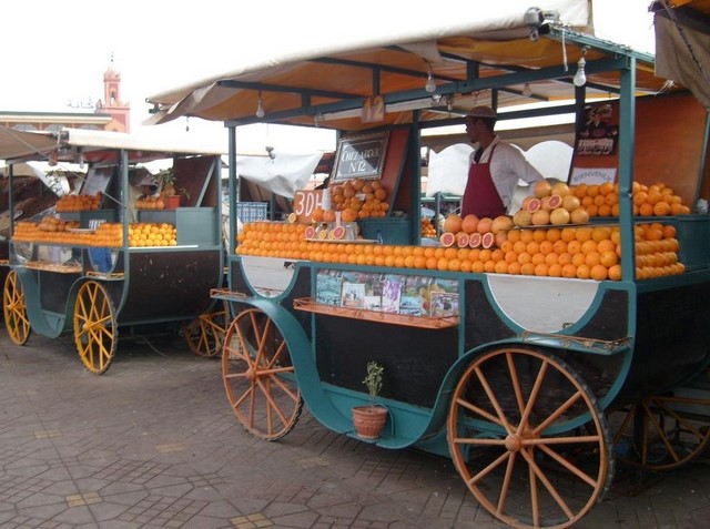 Fresh orange stalls