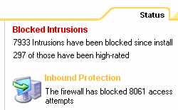 Zone Alarm statistics